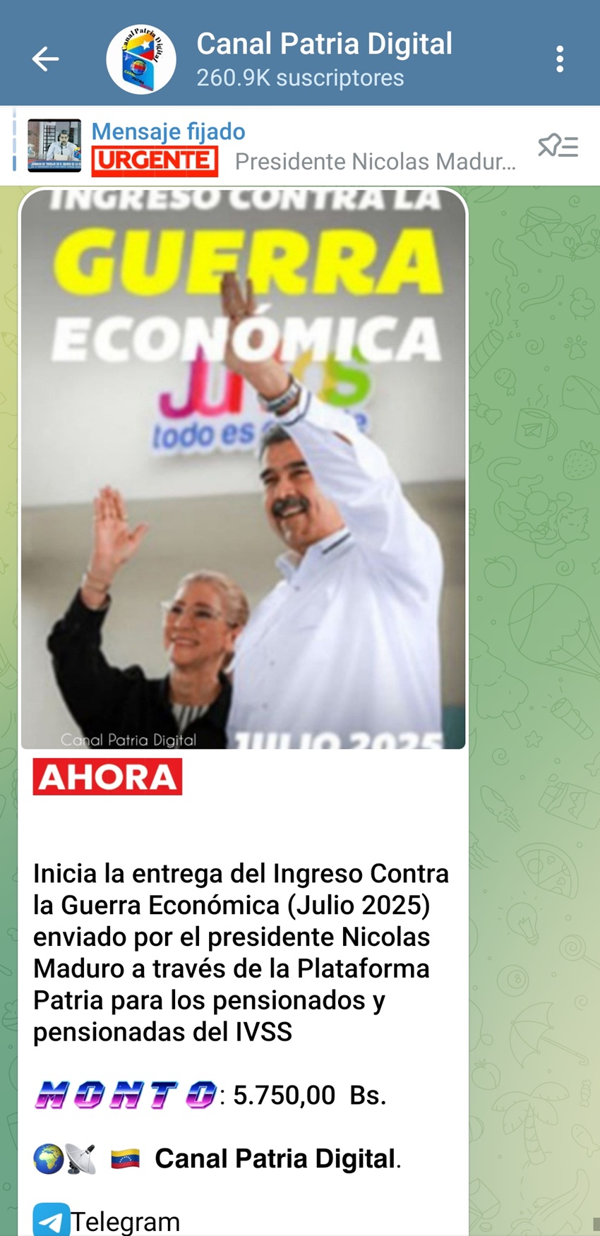 Aumentó en bolívares y en divisas: Pagan bono «Contra la Guerra Económica» de julio a pensionados