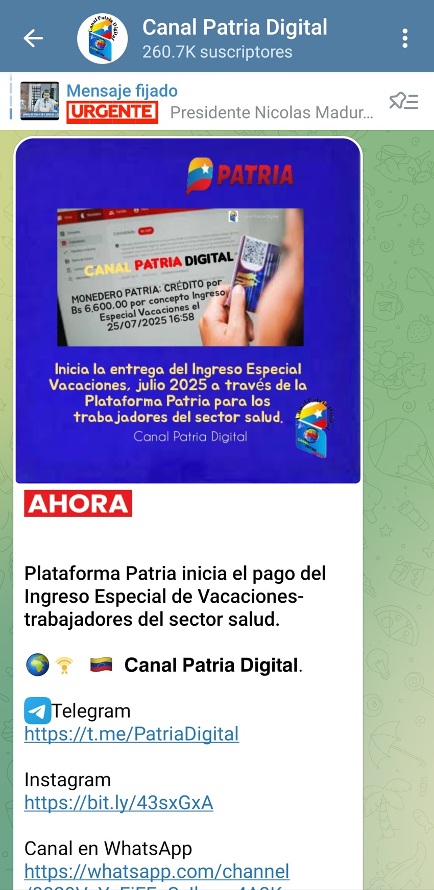 #Dato: Pagaron la Misión «Robert Serra» de julio y el Ingreso Especial de Vacaciones a trabajadores del sector salud