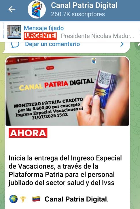 Inicia el pago del Ingreso Especial de Vacaciones para jubilados del sector salud (+Detalles)