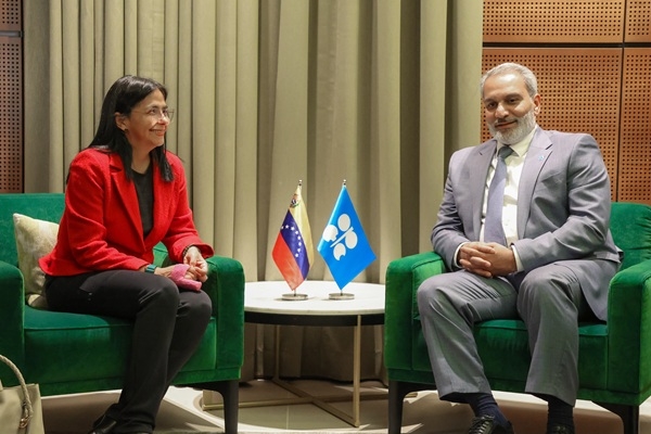 Delcy Rodríguez participará en el noveno Seminario de la OPEP: Fue recibida por el secretario general del organismo