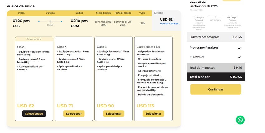 Volará una vez a la semana: Rutaca Airlines conectará a Caracas con Cumaná a partir del #31Ago (+precio)