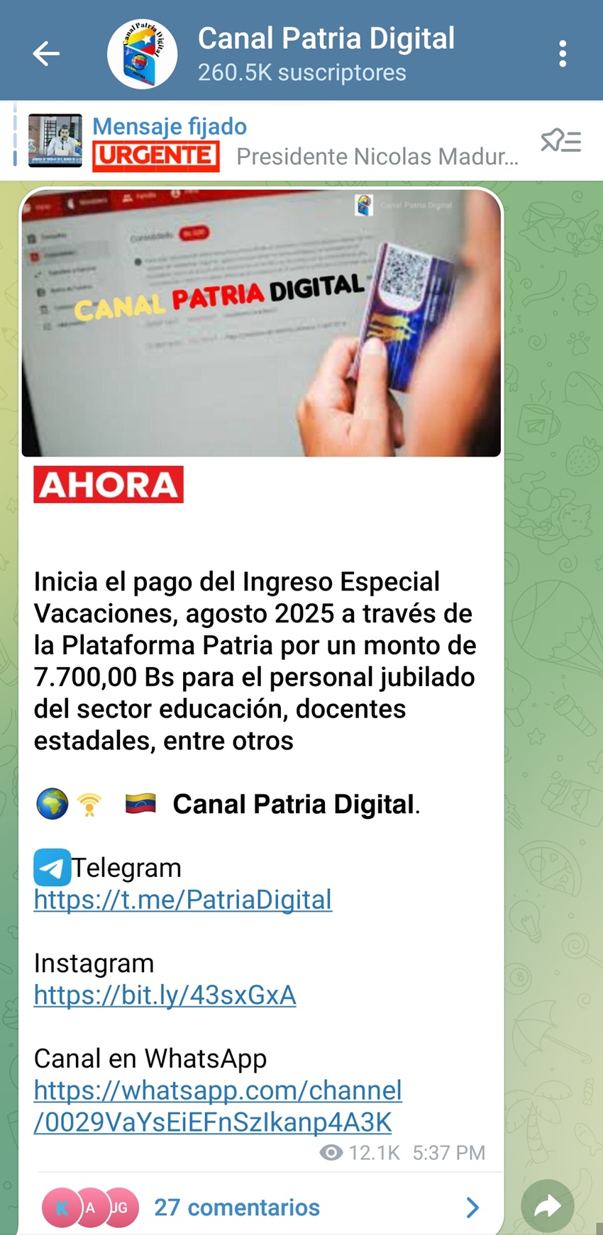 Pagan el «Ingreso Especial Vacaciones» a personal jubilado del sector educación y a docentes estadales (+monto)