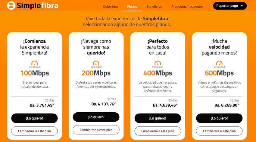 Estas son las tarifas actualizadas de los planes de Simpletv y Simplefibra de agosto