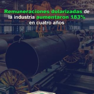 #Datos: remuneraciones dolarizadas de la industria aumentaron 183% en cuatro años