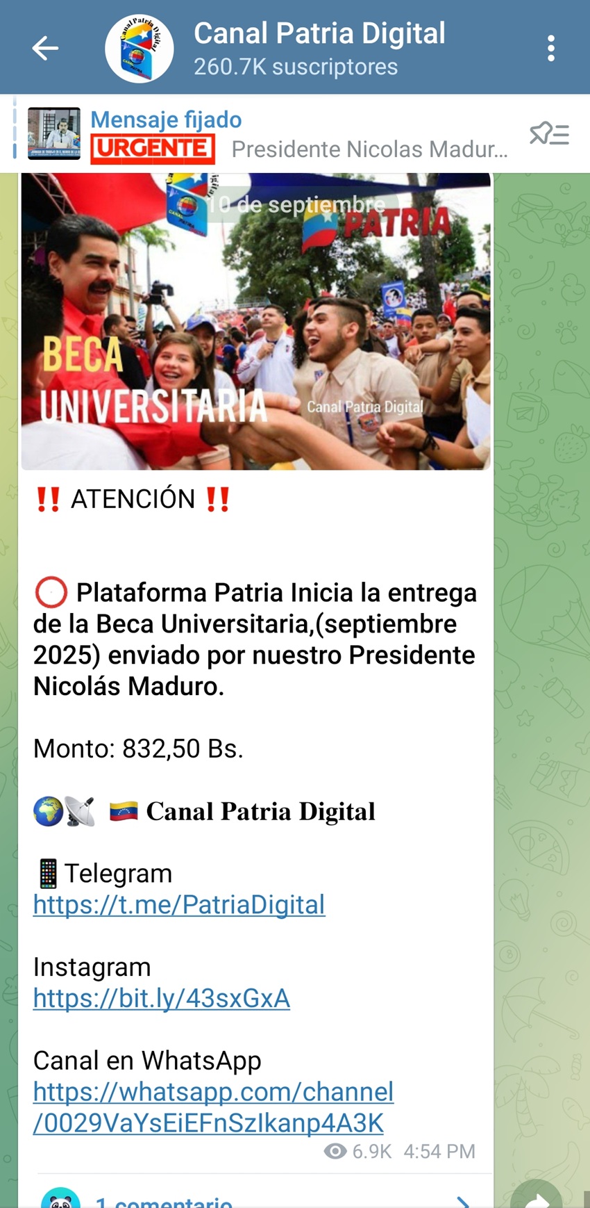 Aumentó más de 17% en bolívares: Pagan bono «Beca Universitaria» de septiembre (+detalles)