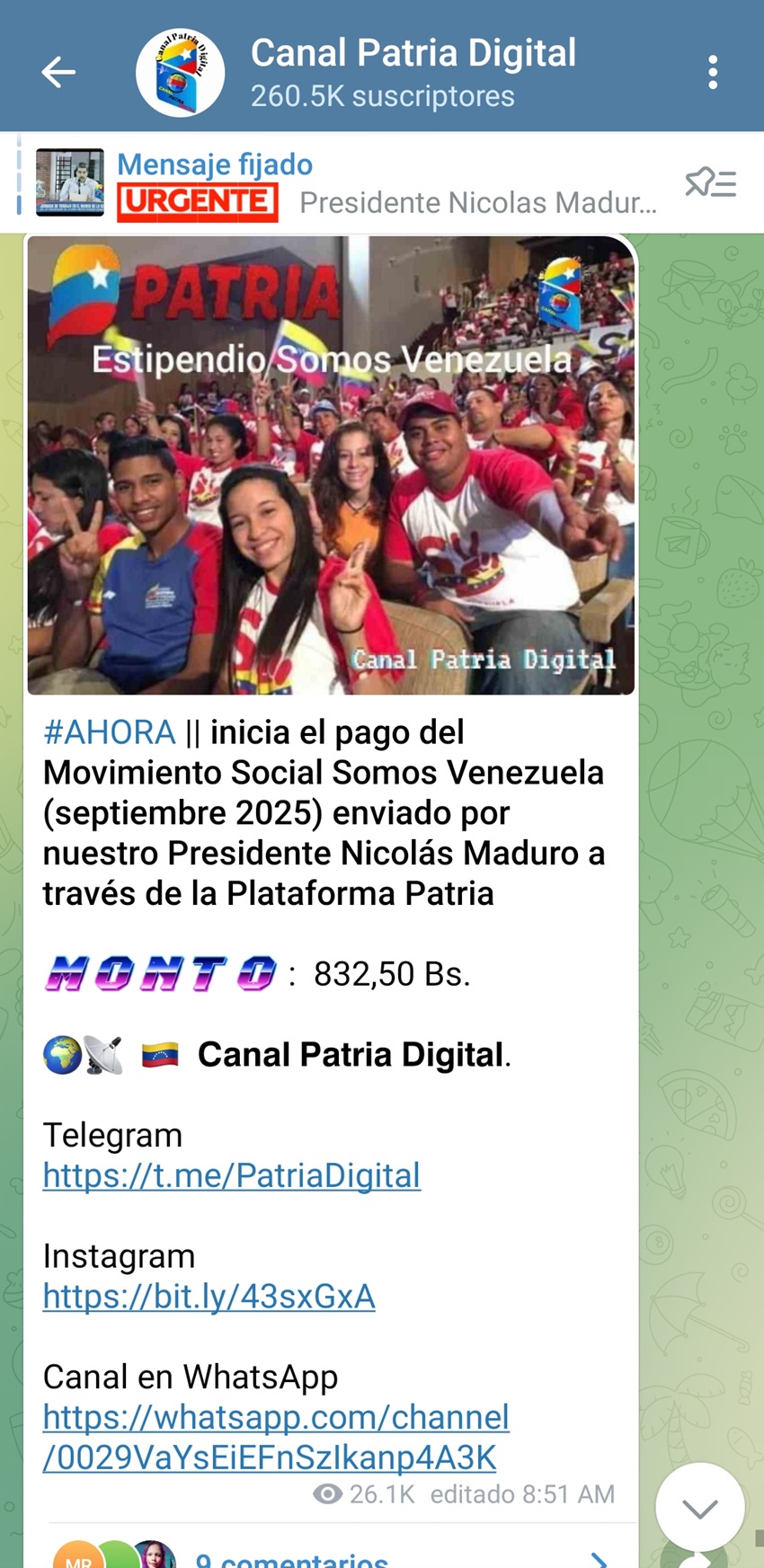 Aumentó más de 17% en bolívares: Pagan el estipendio «Somos Venezuela» de septiembre (+detalles)