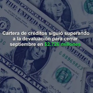 Cartera de créditos siguió superando a la devaluación para cerrar septiembre en US$2.726 millones