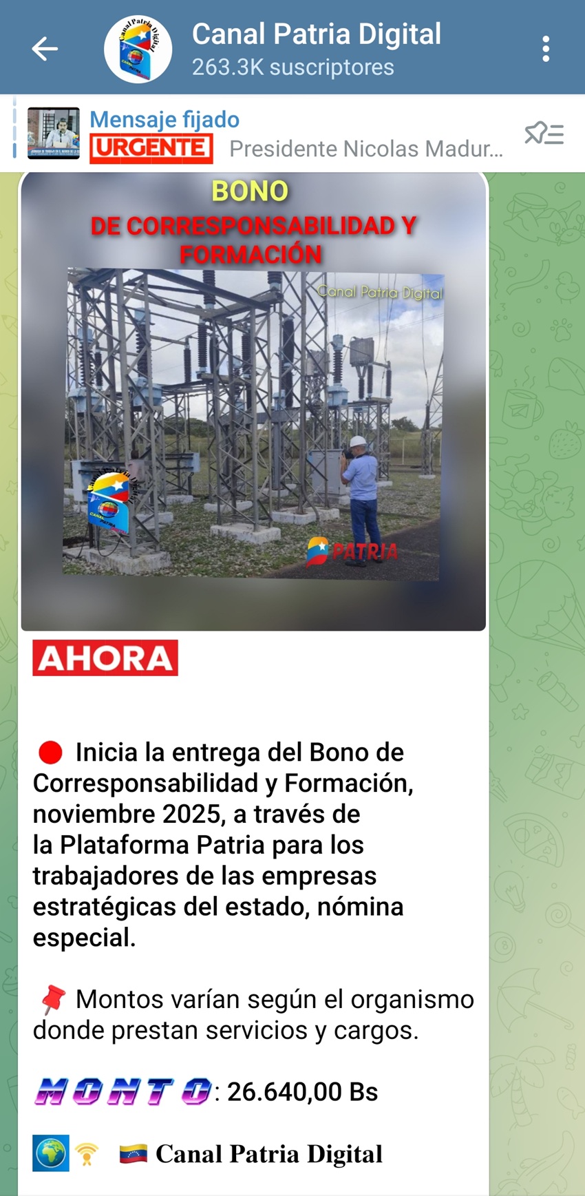 #Dato: Pagan bono «Corresponsabilidad y Formación» de noviembre a trabajadores de empresas estratégicas