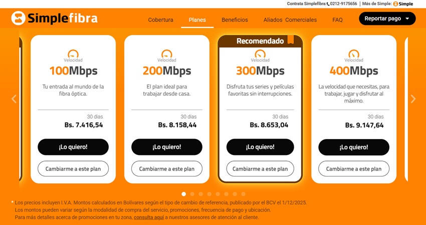 #Dato: Conozca los precios del mes de diciembre de Simpletv y Simplefibra