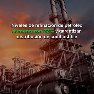 Garantiza el combustible: Niveles de refinación de crudo en el país incrementaron un 22% este año