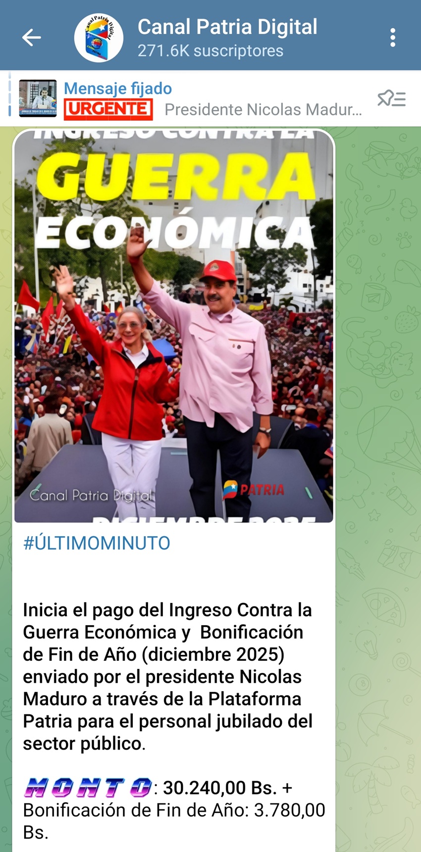 Increment&oacute; 15% en bol&iacute;vares: Pagan bonos de &laquo;Guerra Econ&oacute;mica&raquo; y Fin de A&ntilde;o de diciembre a jubilados