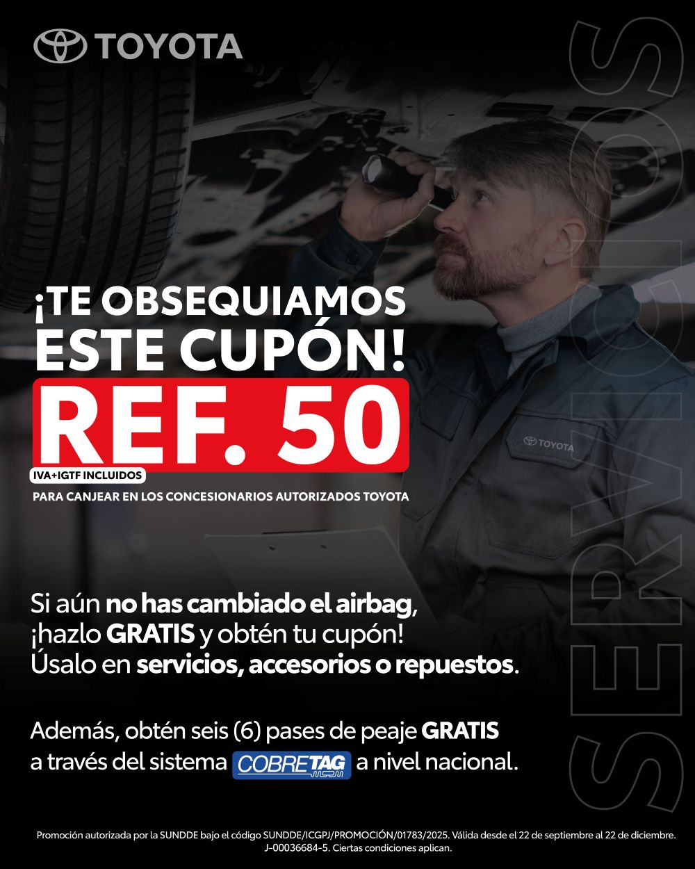 #Atención: Toyota obsequia cupón de US$50 a sus clientes que realicen cambio de bolsas de aire