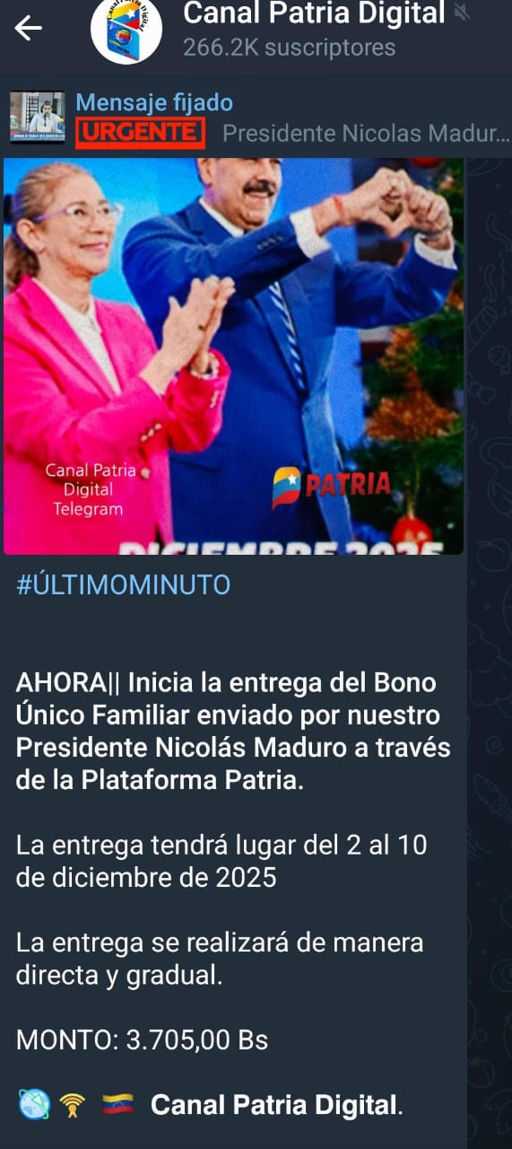 Inician pago del Bono Único Familiar de diciembre: incrementó 11,26% en bolívares