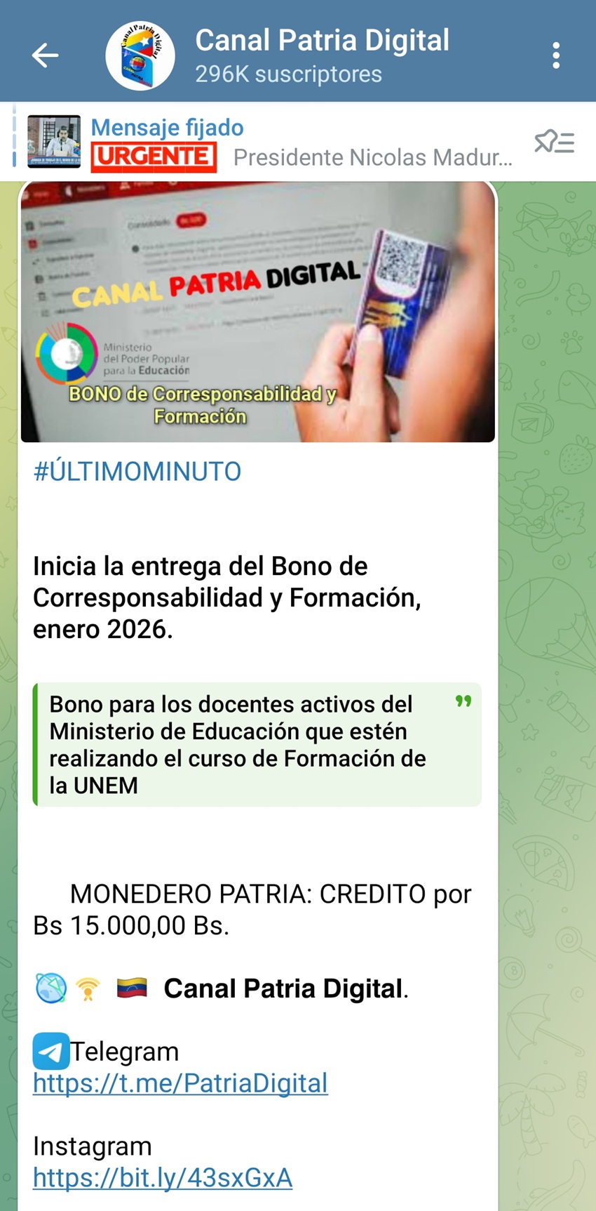 Incrementó 21% en bolívares: Pagan bono de «Corresponsabilidad y Formación» de enero a docentes activos
