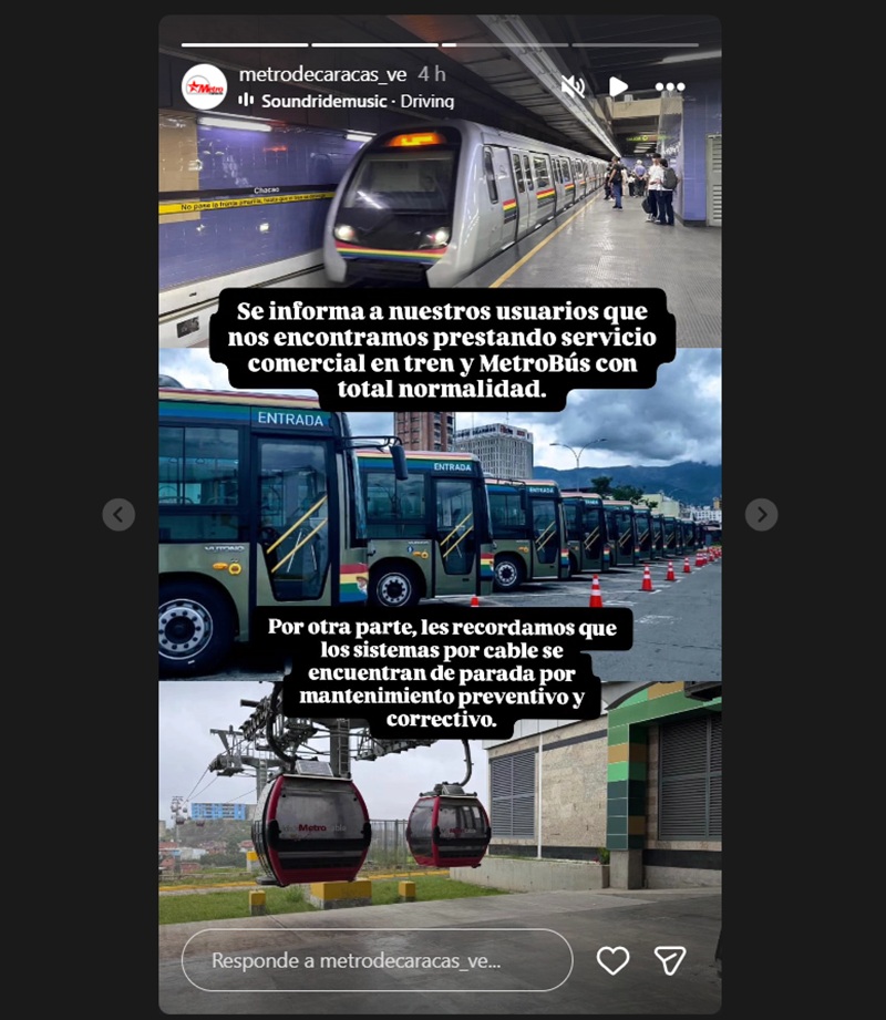 #Dato: Metro de Caracas, IFE y Metro Los Teques están prestando servicio comercial este #4Ene