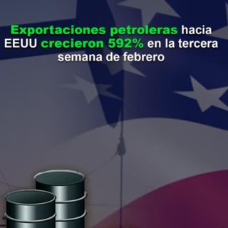 Exportaciones petroleras hacia EEUU crecieron 592% en la tercera semana de febrero superando los 300.000 bpd