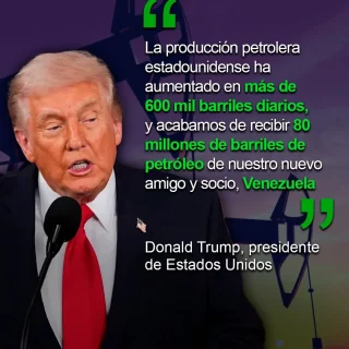 Trump: EEUU ha recibido 80 millones de barriles de petróleo de Venezuela, su «nuevo amigo y socio»