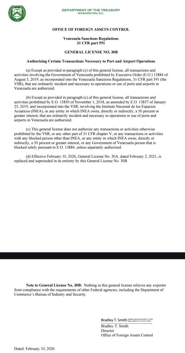OFAC autoriza uso de puertos y aeropuertos para exportar diluyentes a Venezuela