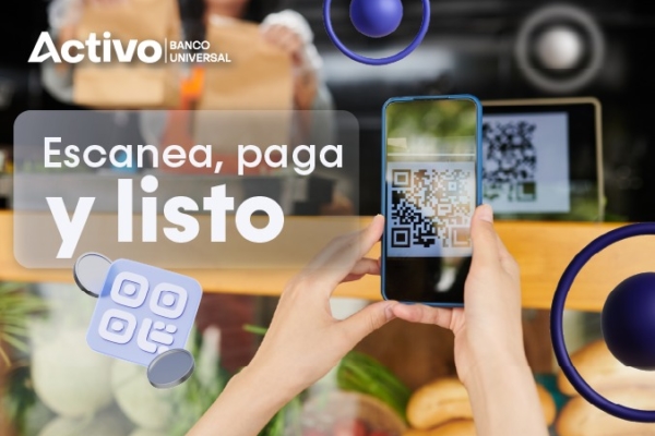 Activo Banco Universal lanza su servicio de C&oacute;digo QR para comercios