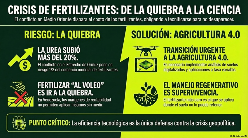 Crisis mundial de fertilizantes impactar&aacute; a Venezuela, alerta la Sociedad de Agr&oacute;nomos