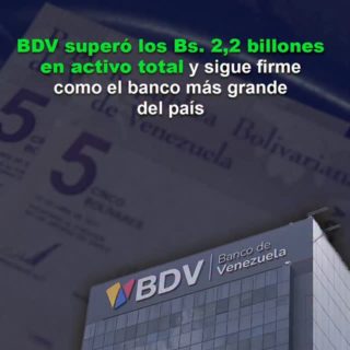 BDV superó los Bs. 2,2 billones en activo total y sigue firme como el banco más grande del país
