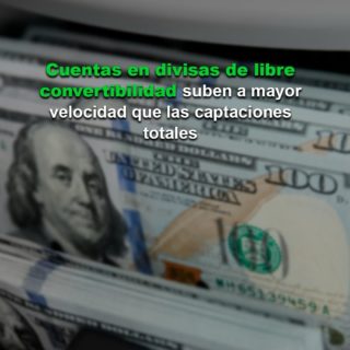 Cuentas en divisas de libre convertibilidad suben a mayor velocidad que las captaciones totales