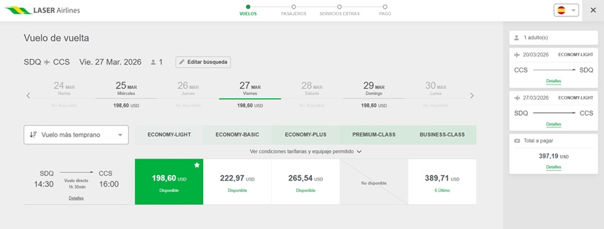 Volar&aacute; 3 veces a la semana: Laser Airlines conectar&aacute; a Caracas con Santo Domingo a partir del #18Mar
