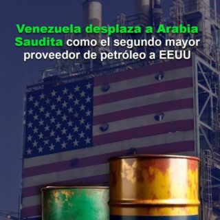 Venezuela desplaza a Arabia Saudita como el segundo mayor proveedor de petróleo a EEUU