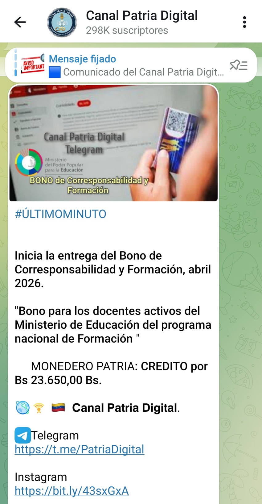 Pagan bono de &laquo;Corresponsabilidad y Formaci&oacute;n&raquo; de abril a docentes activos: Aument&oacute; m&aacute;s de 13% en bol&iacute;vares