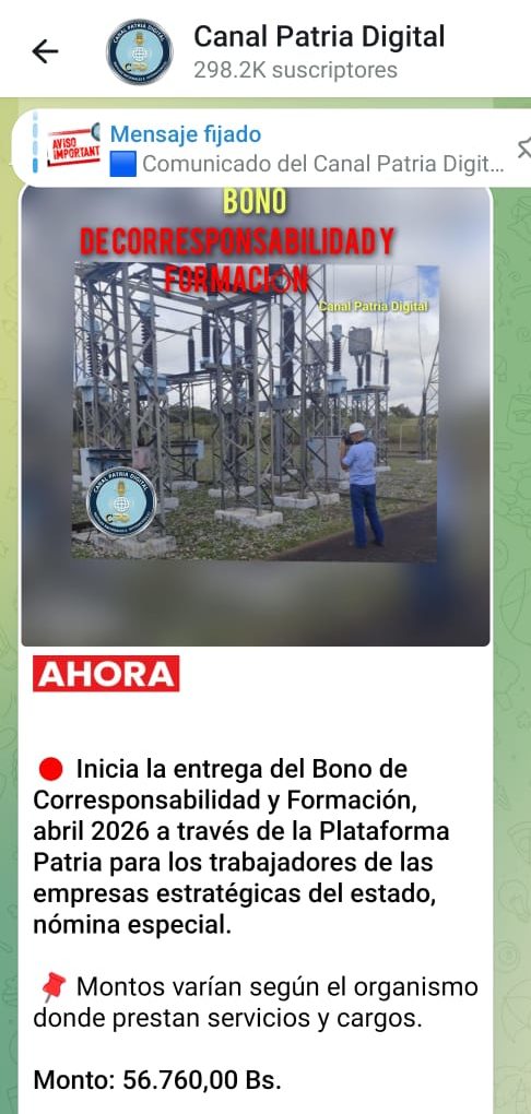 Equivale a US$ 119,13: Pagan bono &laquo;Corresponsabilidad y Formaci&oacute;n&raquo; de abril a trabajadores de empresas estrat&eacute;gicas