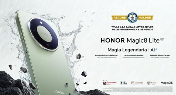 HONOR Magic8 Lite llega a Venezuela: El dispositivo que rompi&oacute; el Guinness World Records