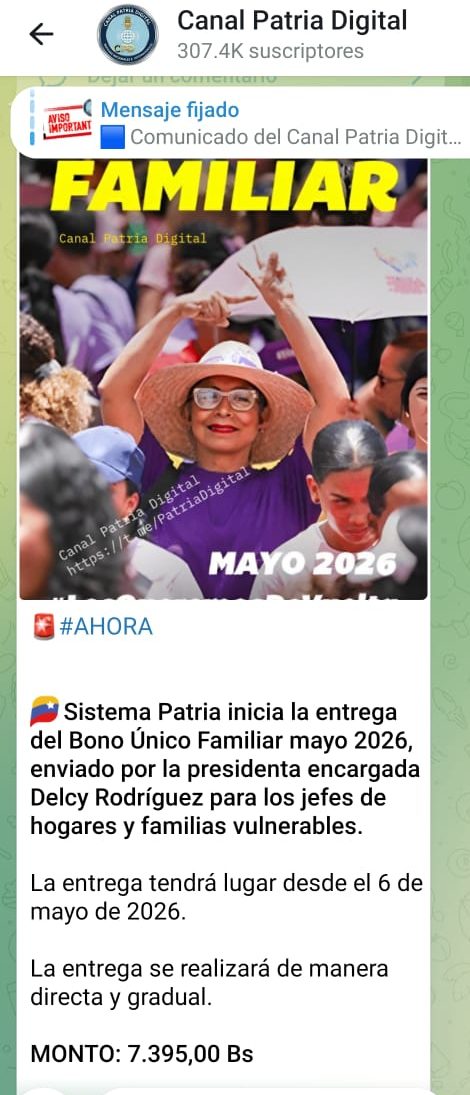 Pagan Bono &Uacute;nico Familiar de mayo: Increment&oacute; 4,22% en bol&iacute;vares