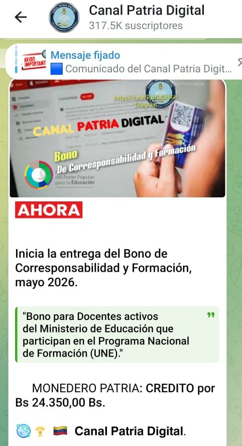 Pagan Bono de Corresponsabilidad y Formaci&oacute;n de mayo a docentes activos: aument&oacute; 2,95% en bol&iacute;vares