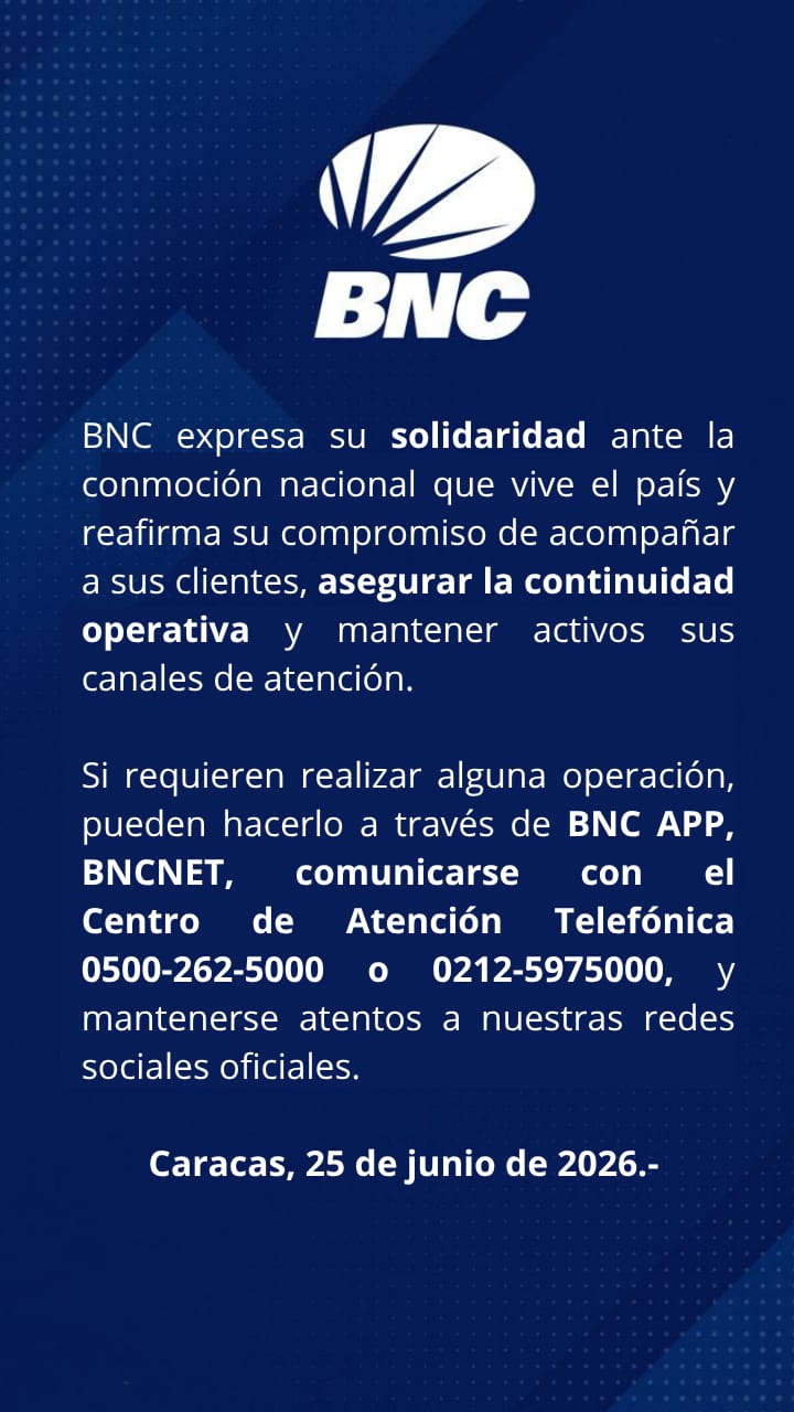 BNC asegura la continuidad operativa y mantiene activos sus canales de atenci&oacute;n