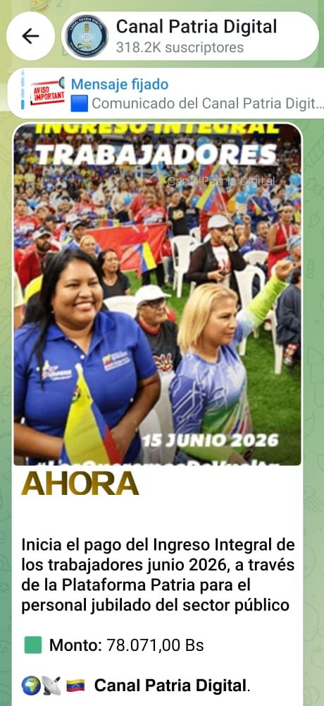Pagan Ingreso Integral de los Trabajadores de junio a jubilados (+Detalles)