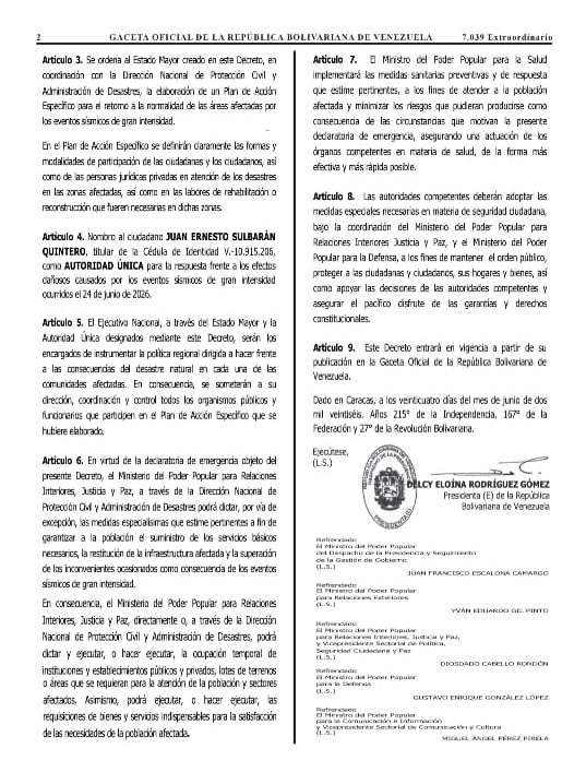 Lo que debes saber sobre el Decreto de Emergencia Nacional por los terremotos en Venezuela