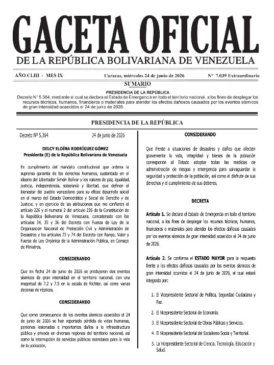 Lo que debes saber sobre el Decreto de Emergencia Nacional por los terremotos en Venezuela