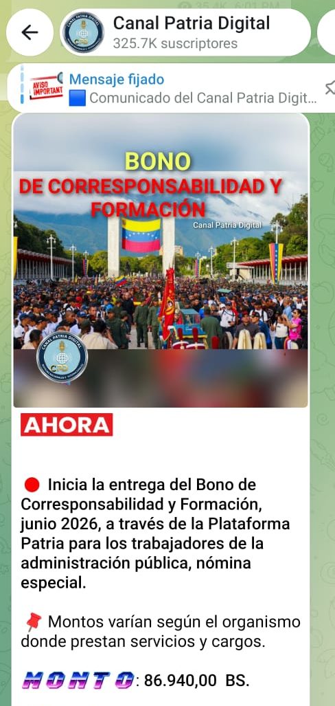 Pagan Bono de Corresponsabilidad y Formaci&oacute;n de junio a trabajadores de n&oacute;mina especial: equivale a US$139,54