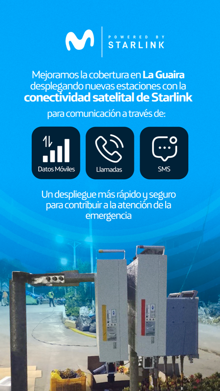 Mejoramos la cobertura en La Guaira desplegando nuevas estaciones con la conectividad satelital de Starlink