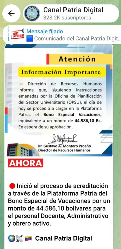 Este #10Jul inician proceso para acreditar el Bono Especial de Vacaciones a docentes (+Detalles)