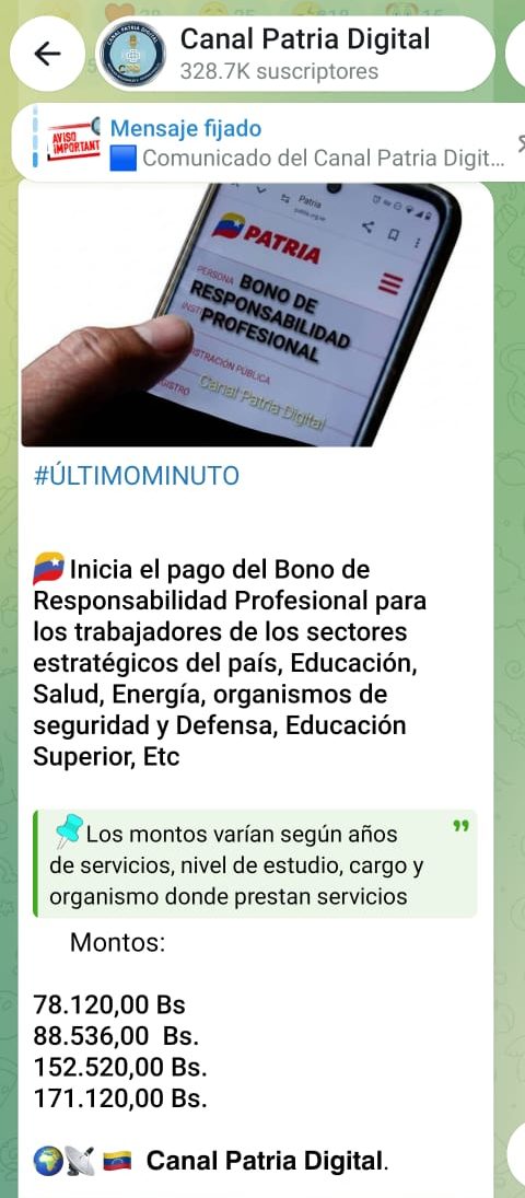Pagan Bono de Responsabilidad Profesional de julio a trabajadores de sectores estrat&eacute;gicos (+Detalles)