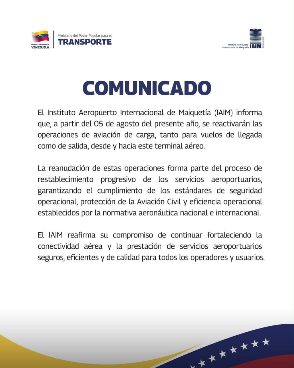 Estiman reanudar operaciones de carga en el Aeropuerto Internacional de Maiquet&iacute;a el 5 de agosto