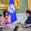 Delcy Rodr&iacute;guez conversa con representantes del FMI sobre uso de reservas internacionales para financiar planes de reconstrucci&oacute;n