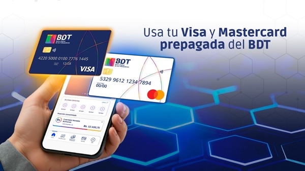 Usa tu Visa y Mastercard prepagada del BDT