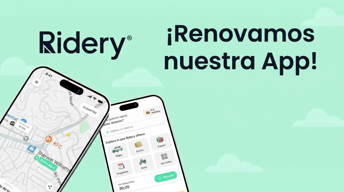 Ridery lanza nueva app más rápida, segura e integral