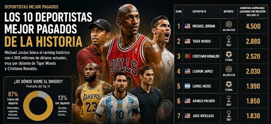 Michale Jordan en la cabeza: Los 10 deportistas mejor pagados de la historia