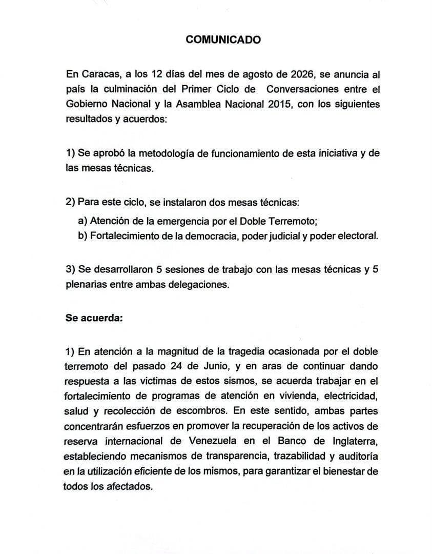 Gobierno y oposici&oacute;n acuerdan renovaci&oacute;n del TSJ y designaci&oacute;n de todos los magistrados