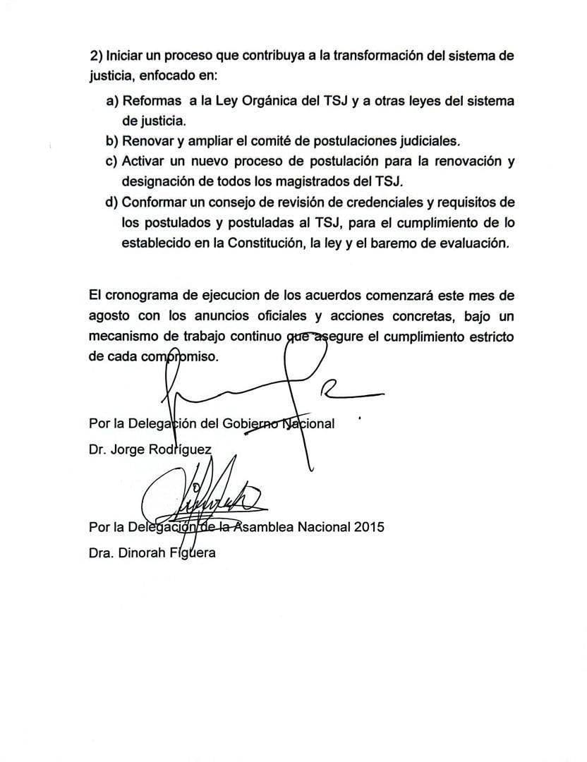 Gobierno y oposici&oacute;n acuerdan renovaci&oacute;n del TSJ y designaci&oacute;n de todos los magistrados