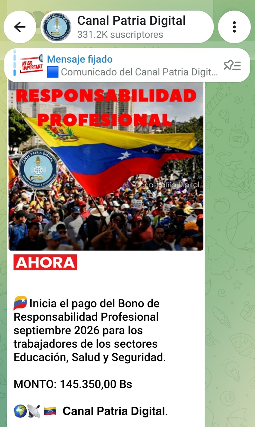 Pagan «Bono de Responsabilidad Profesional» de septiembre (+monto)