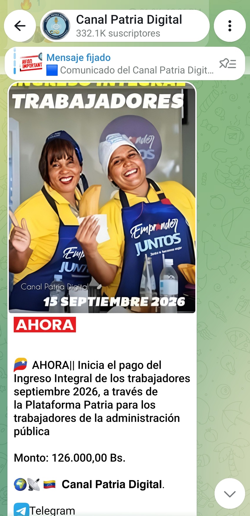 Aumentó más de 9% en bolívares: Pagan el «Ingreso Integral de los Trabajadores» de septiembre a personal activo